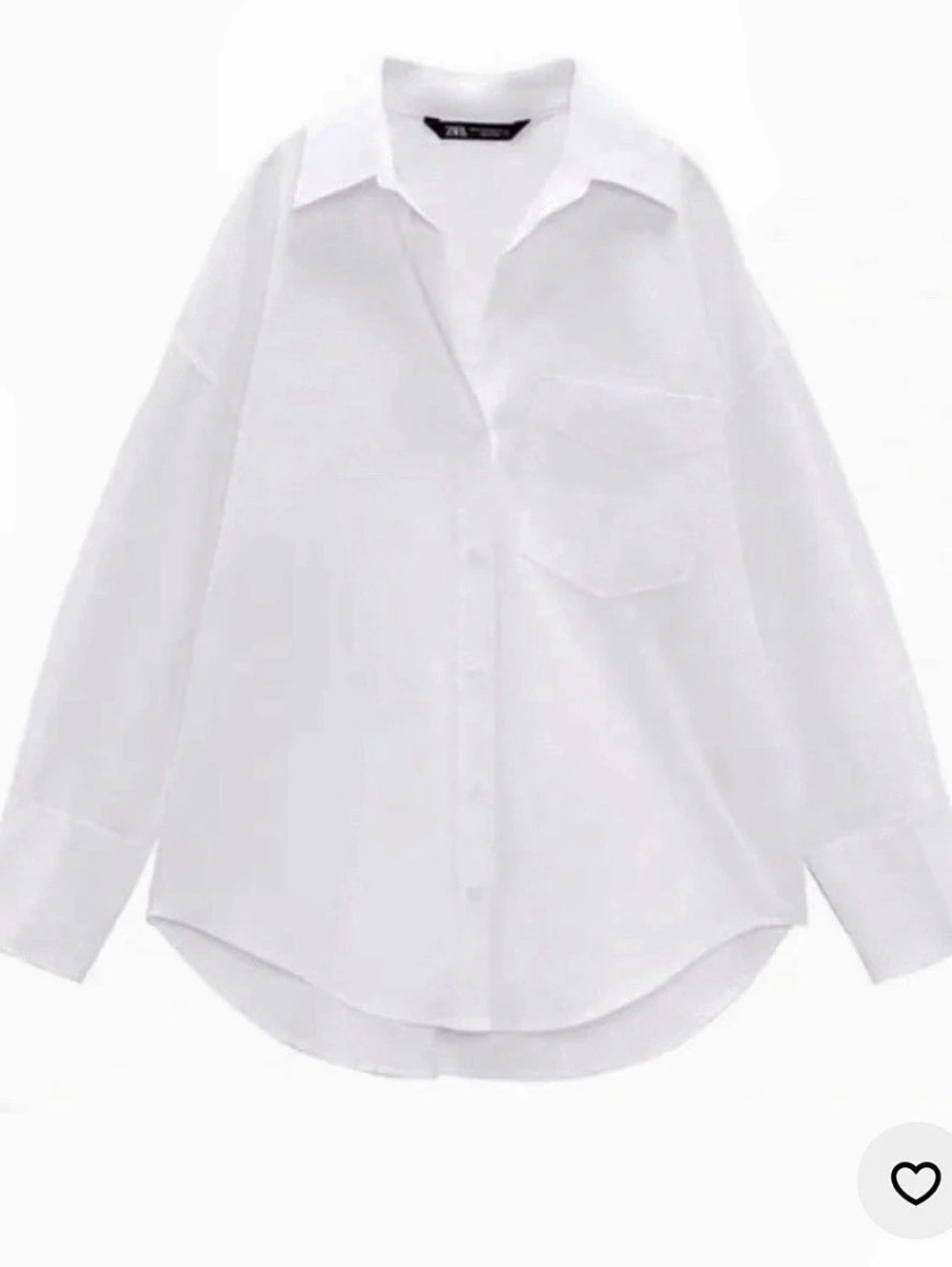 Zara Oversized Pocket Shirt White Button Down Shirt Size Medium
